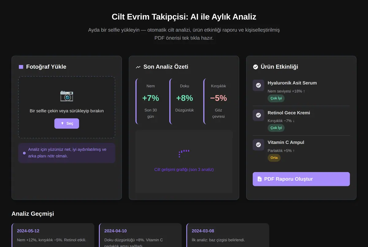 Cilt Evrim Takipçisi: AI ile Aylık Analiz ekran görüntüsü 2