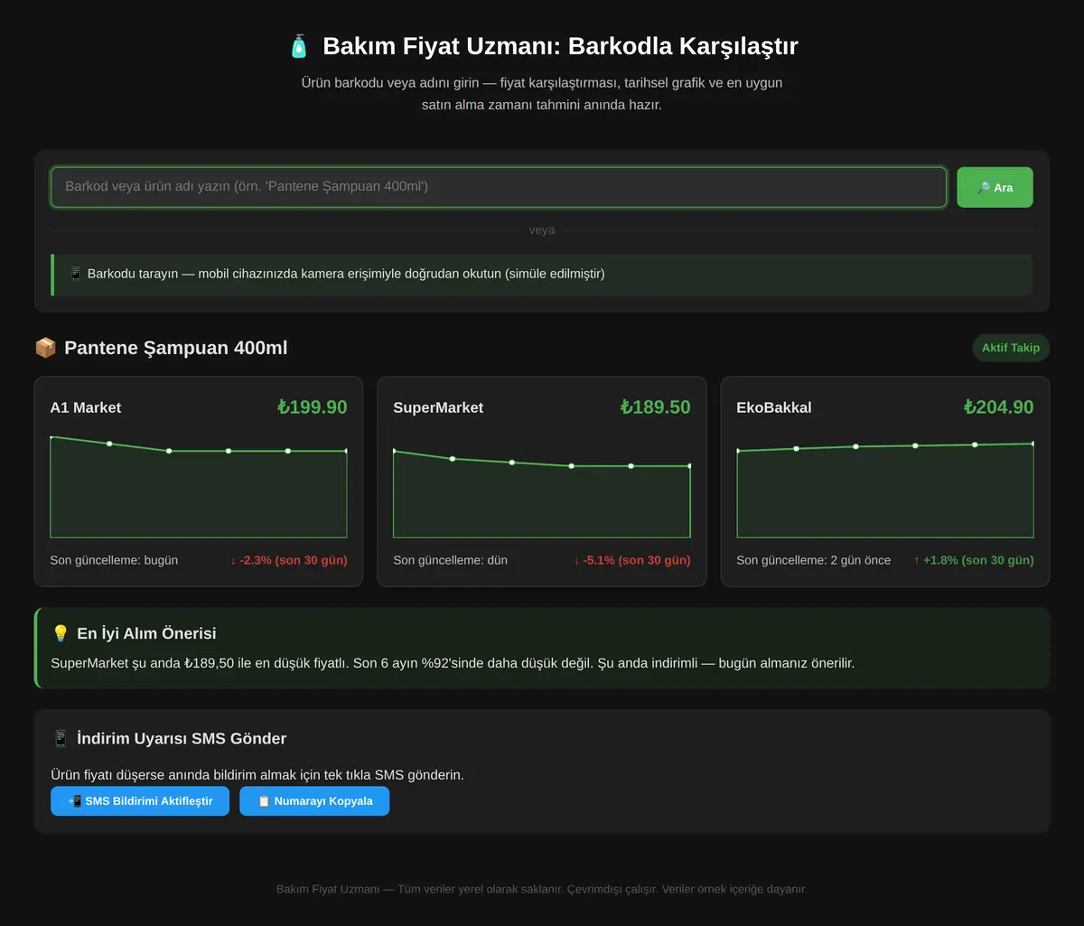 Bakım Fiyat Uzmanı: Barkodla Karşılaştır ekran görüntüsü 3