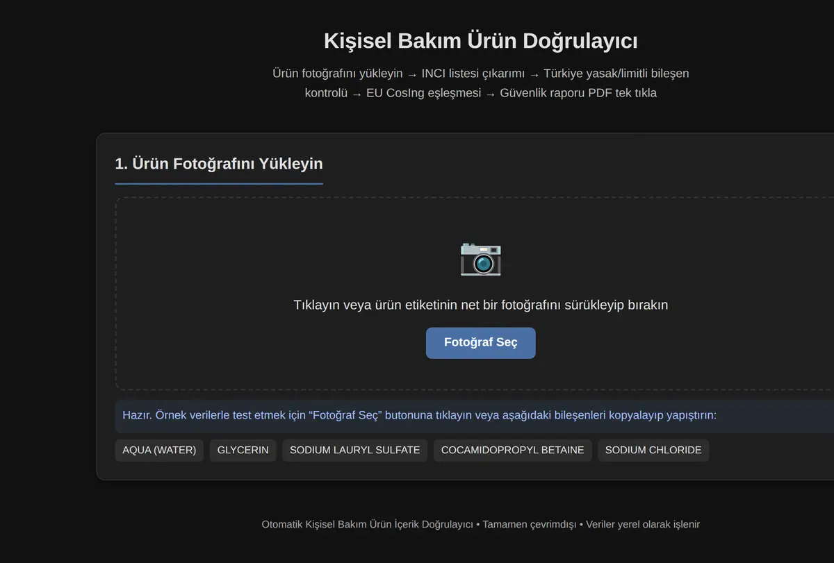 Kişisel Bakım Ürün Doğrulayıcı ekran görüntüsü
