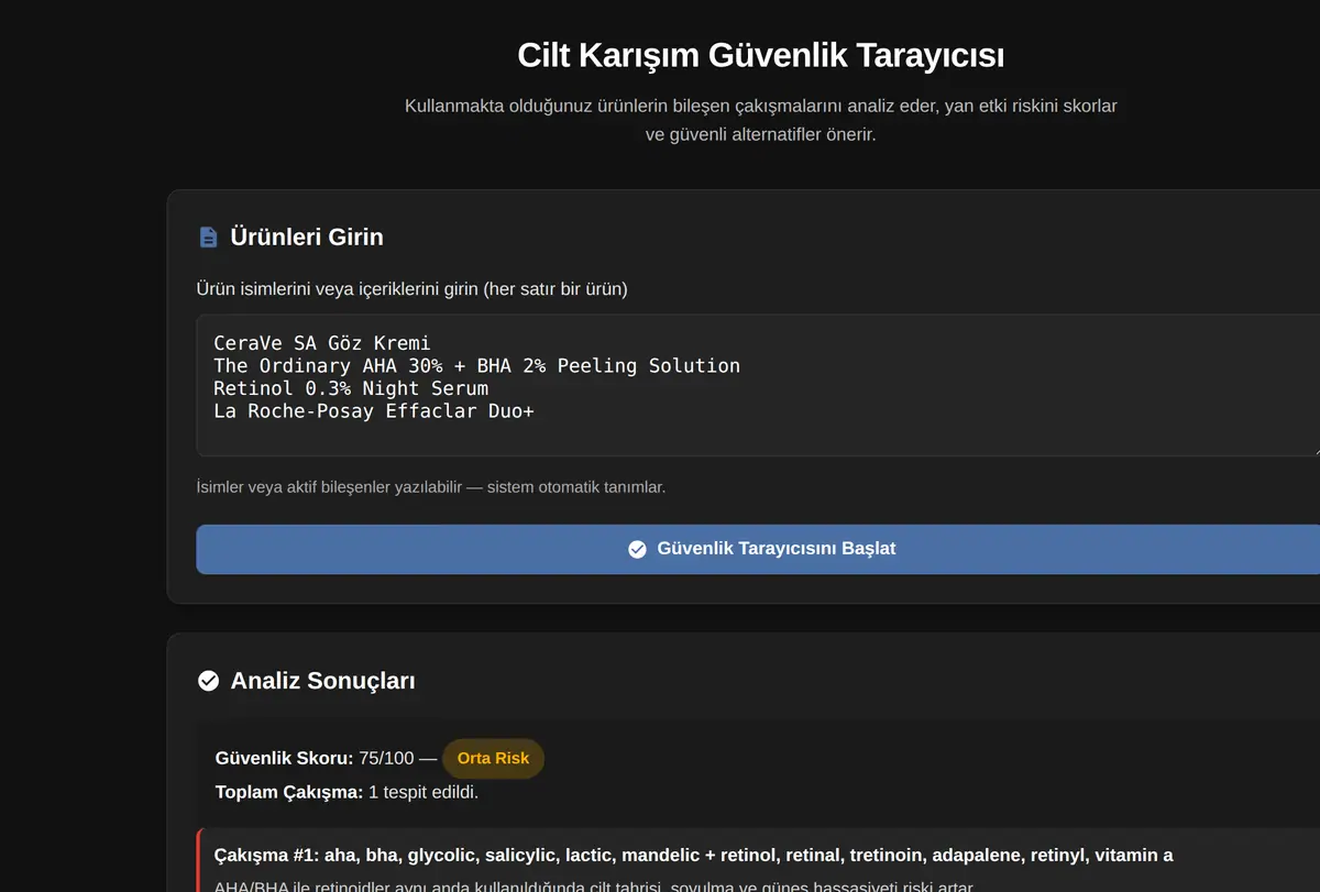 Cilt Karışım Güvenlik Tarayıcısı ekran görüntüsü