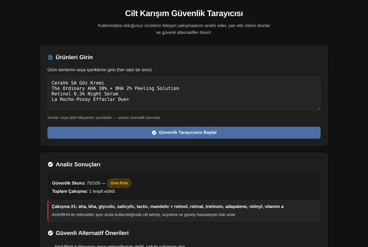 Cilt Karışım Güvenlik Tarayıcısı ekran görüntüsü 2