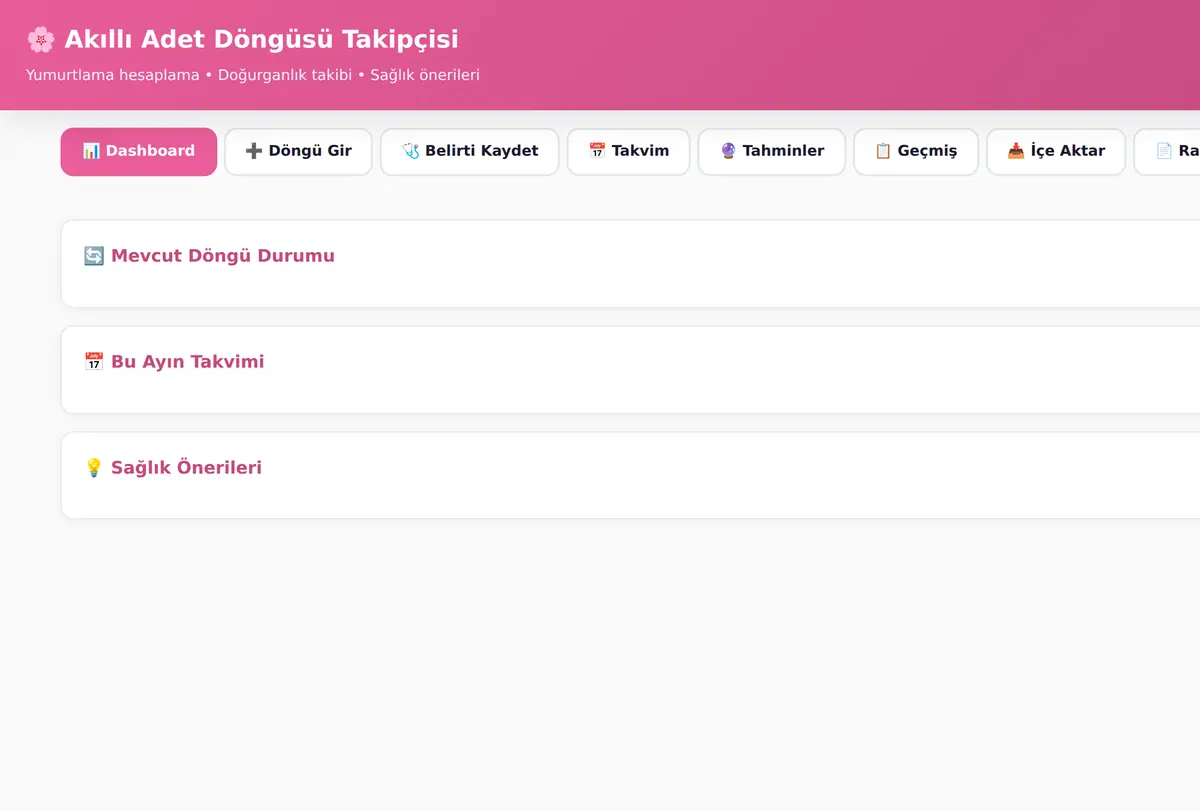 Akıllı Adet Döngüsü Takipçisi & Yumurtlama Hesaplayıcı ekran görüntüsü