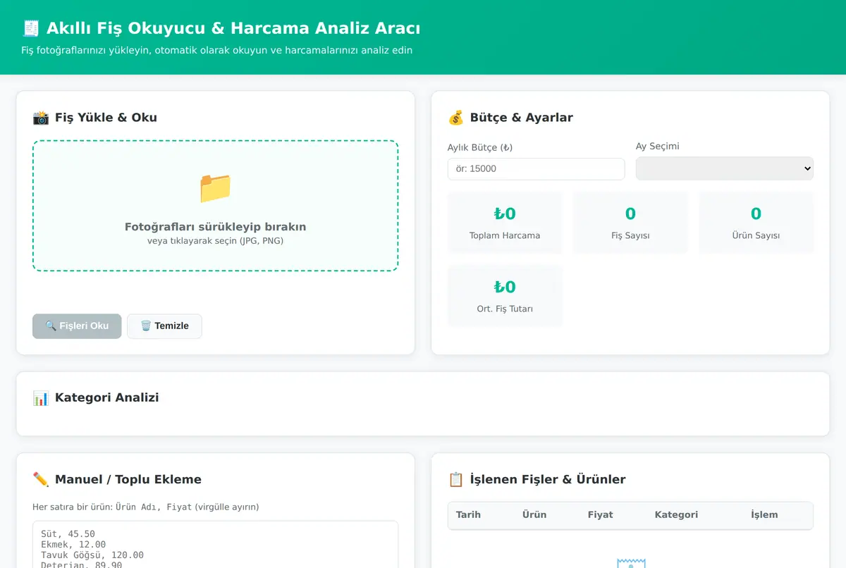 Akıllı Fiş Okuyucu & Harcama Analiz Aracı ekran görüntüsü 2