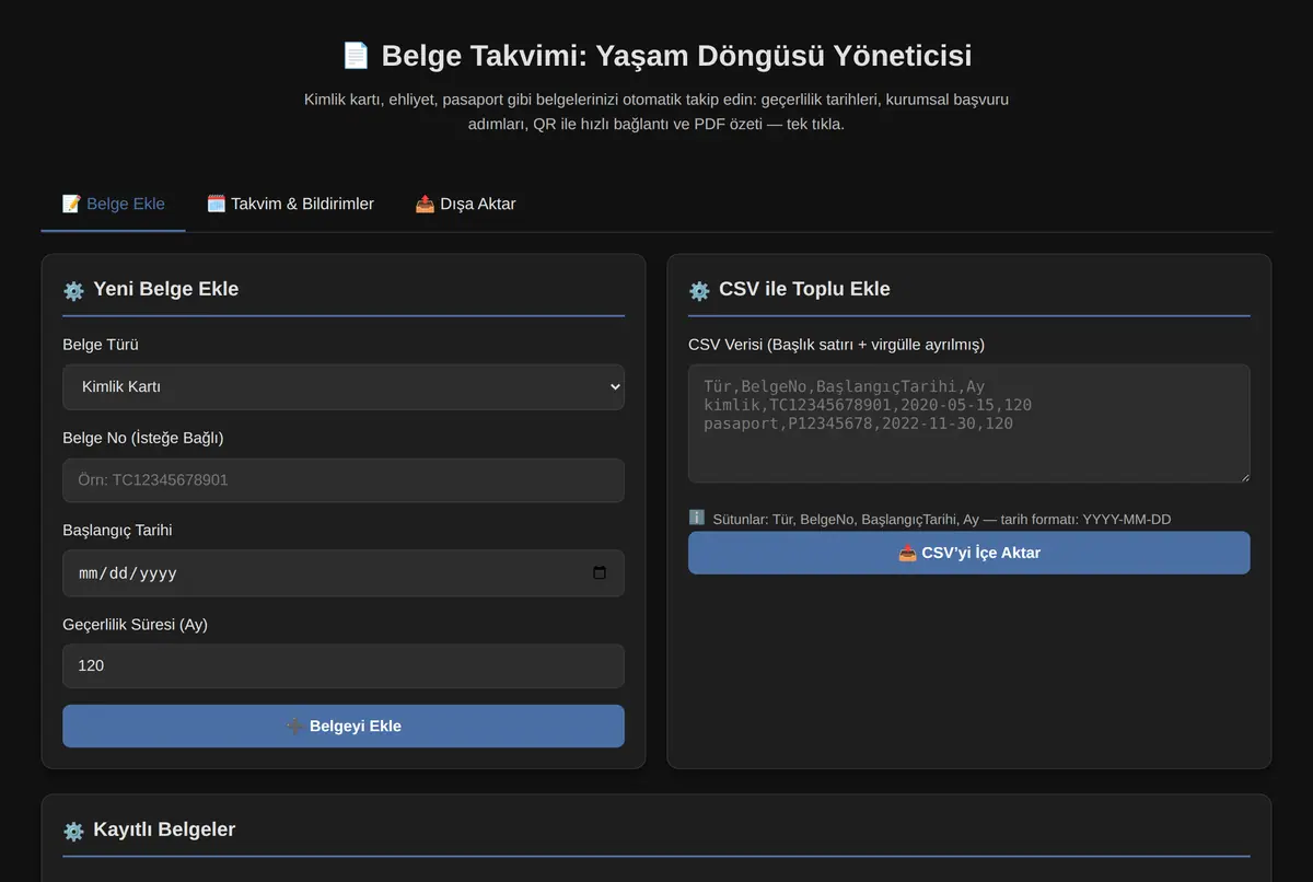 Belge Takvimi: Yaşam Döngüsü Yöneticisi ekran görüntüsü 2