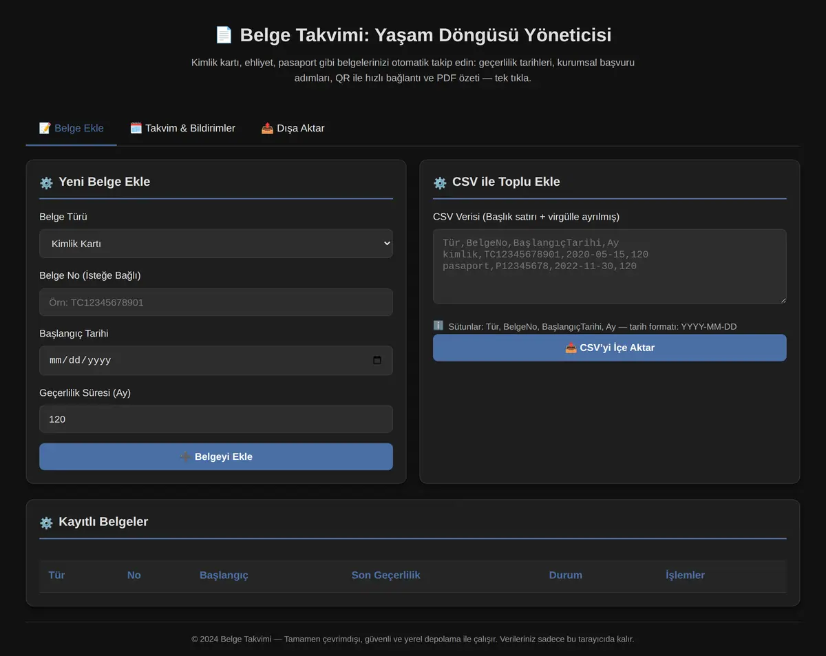 Belge Takvimi: Yaşam Döngüsü Yöneticisi ekran görüntüsü 3