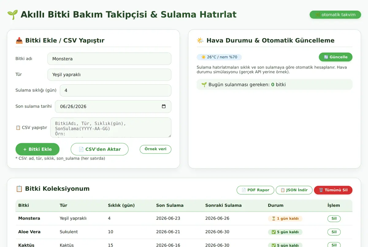 Akıllı Bitki Bakım Takipçisi & Sulama Hatırlatıcı ekran görüntüsü 2