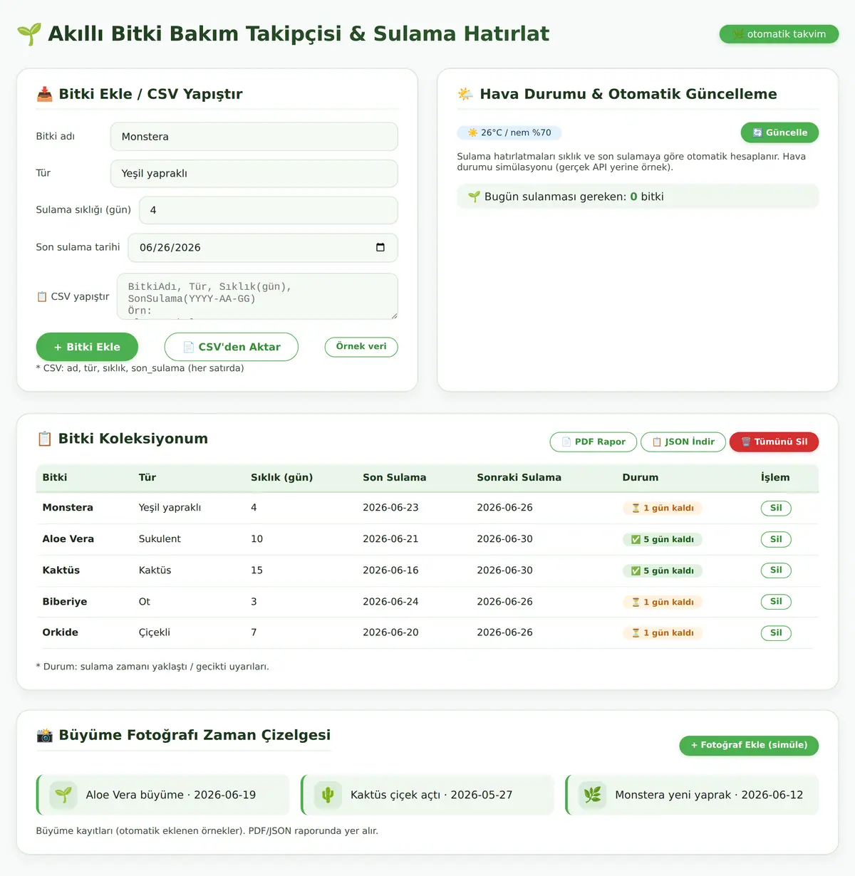 Akıllı Bitki Bakım Takipçisi & Sulama Hatırlatıcı ekran görüntüsü 3