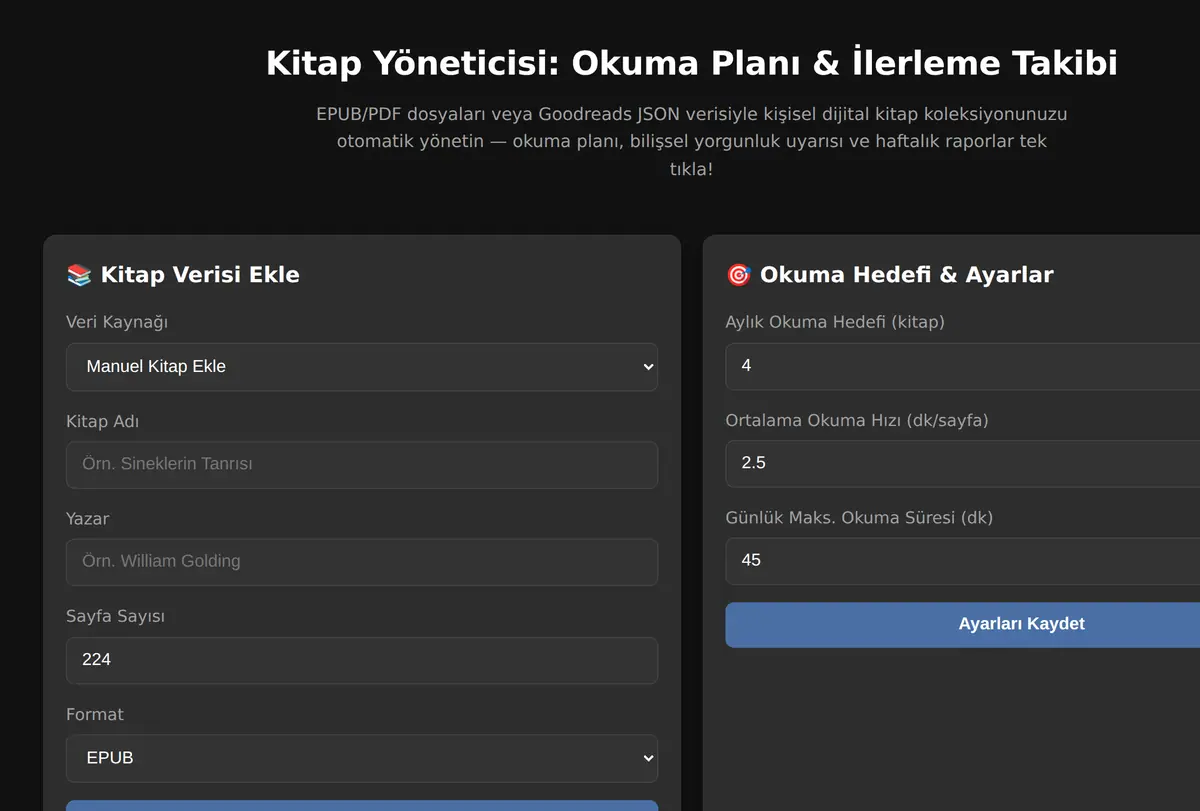 Kitap Yöneticisi: Okuma Planı & İlerleme Takibi ekran görüntüsü