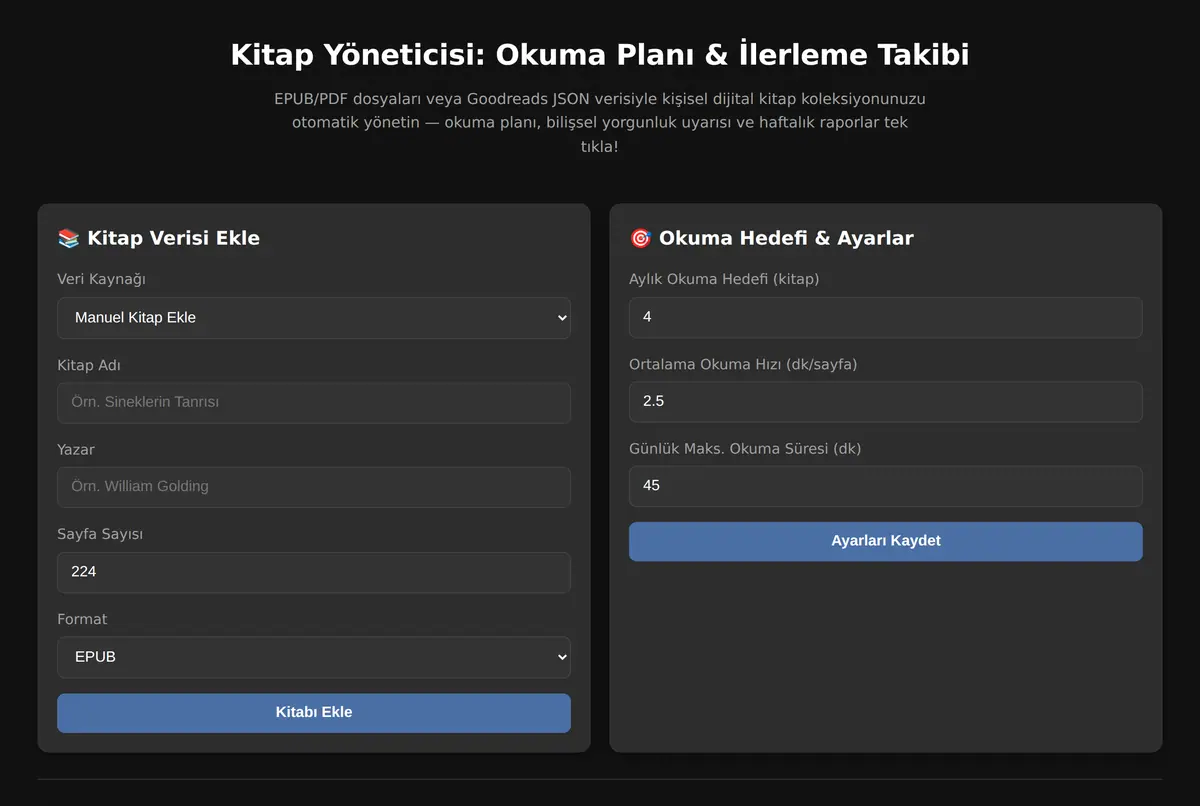 Kitap Yöneticisi: Okuma Planı & İlerleme Takibi ekran görüntüsü 2