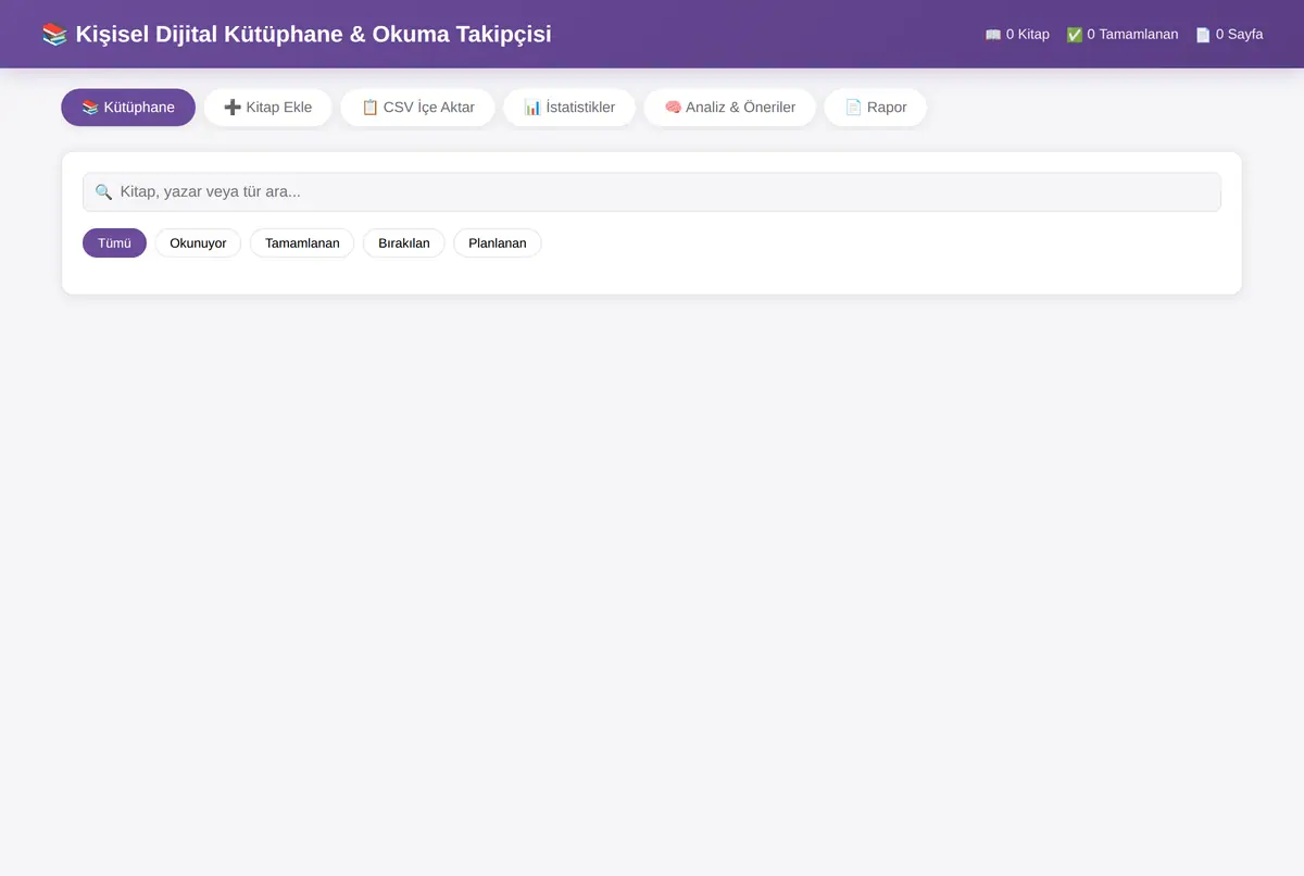 Kişisel Dijital Kütüphane & Okuma Takipçisi ekran görüntüsü 3