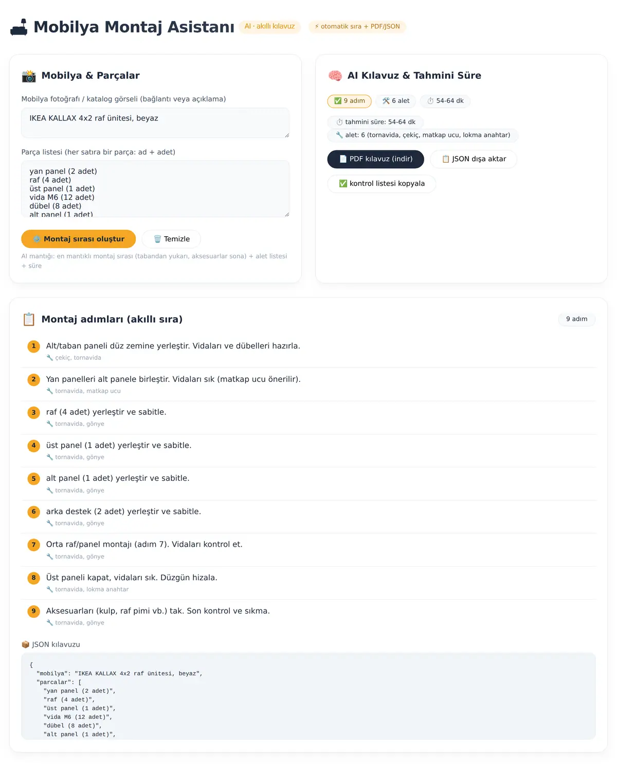 Mobilya Montaj Asistanı · AI Kılavuz ekran görüntüsü 3