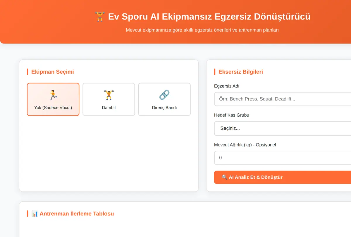 Ev Sporu AI Ekipmansız Egzersiz Dönüştürücü ekran görüntüsü