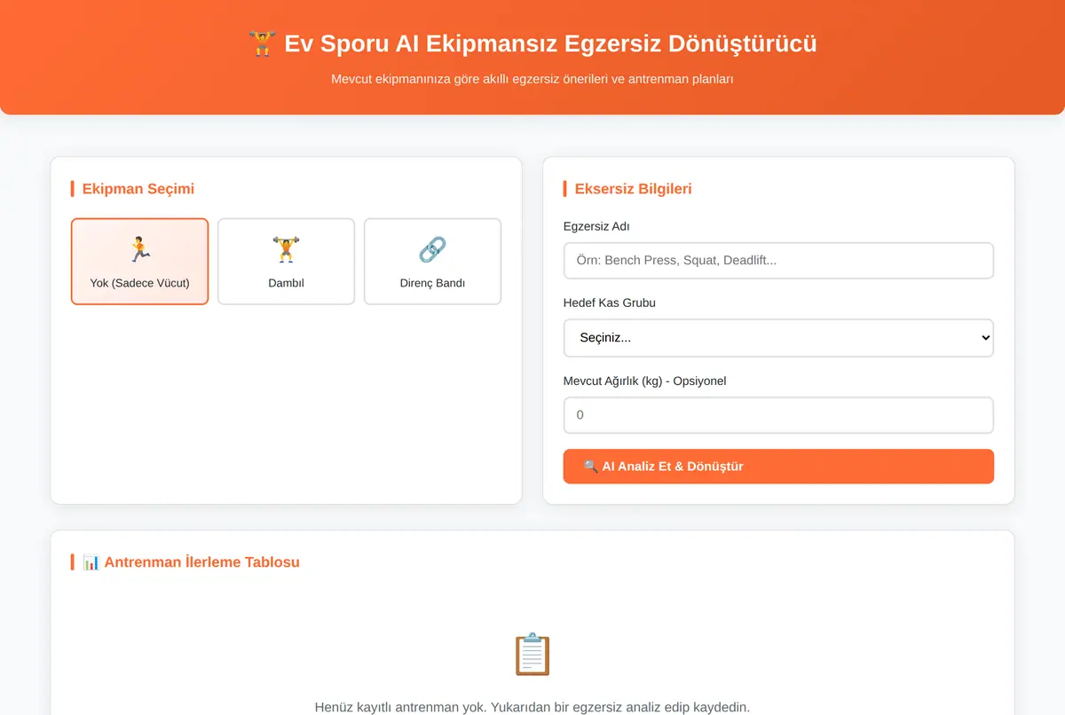 Ev Sporu AI Ekipmansız Egzersiz Dönüştürücü ekran görüntüsü 2