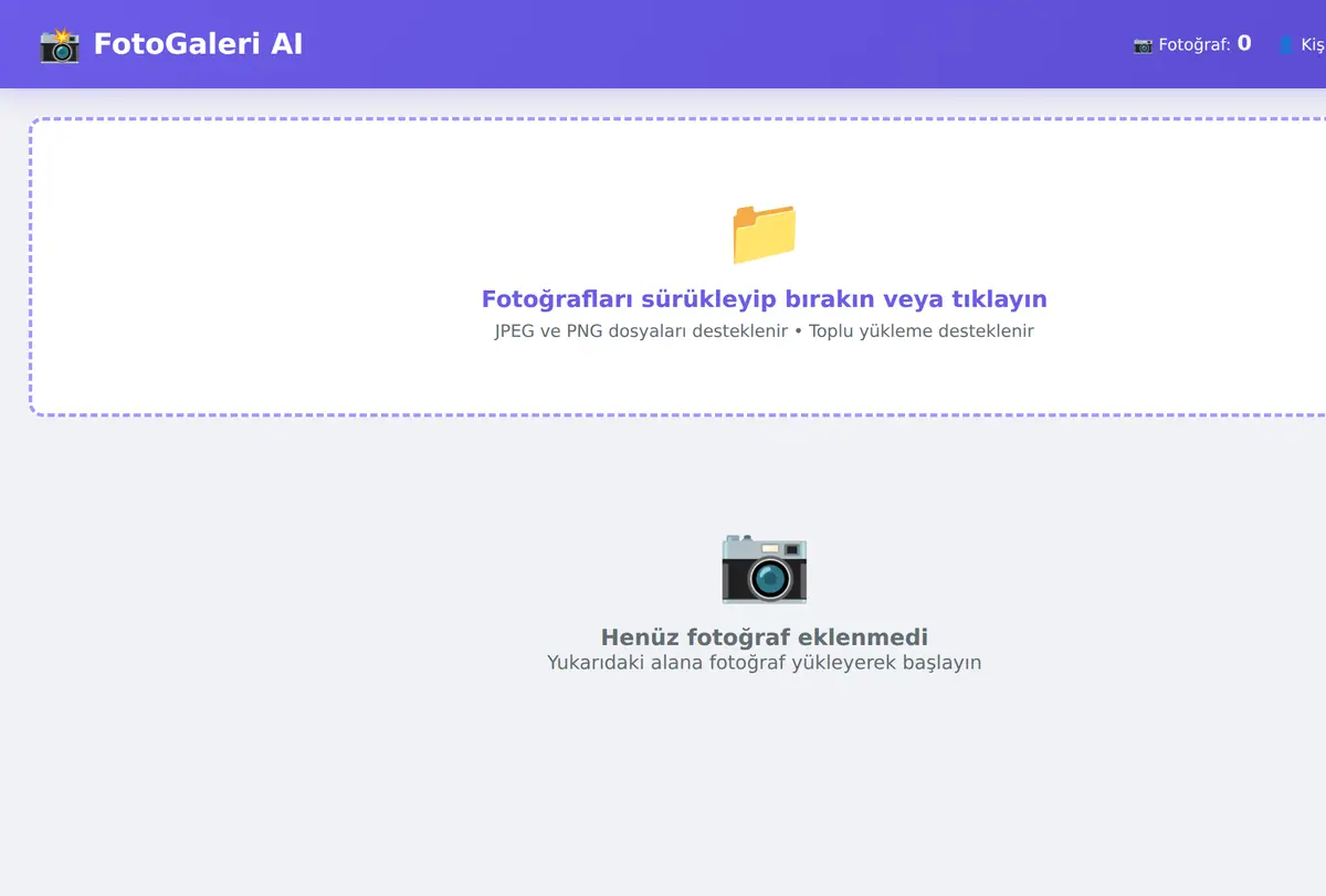 FotoGaleri AI - Fotoğraf Arşivi ekran görüntüsü
