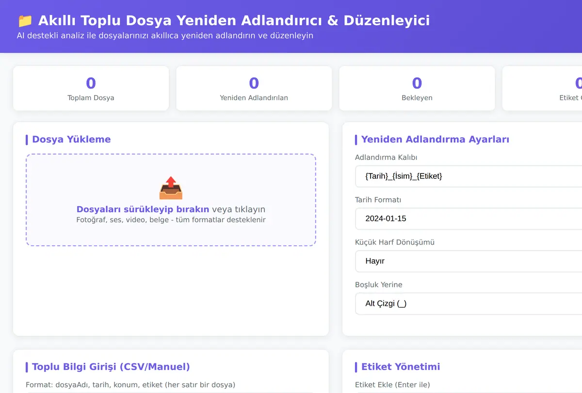 Akıllı Toplu Dosya Yeniden Adlandırıcı & Düzenleyici ekran görüntüsü