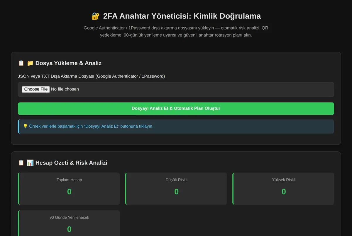 2FA Anahtar Yöneticisi: Kimlik Doğrulama ekran görüntüsü 2