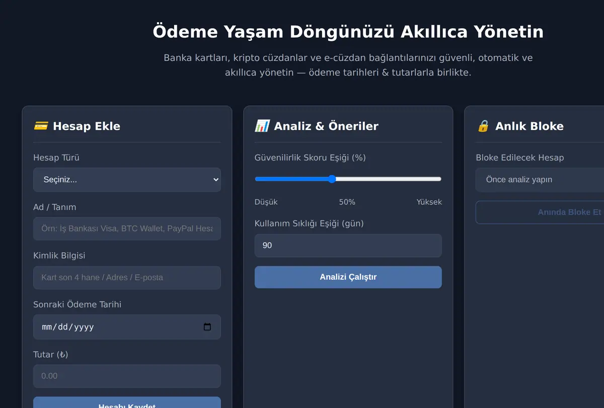 Ödeme Yaşam Döngünüzü Akıllıca Yönetin ekran görüntüsü