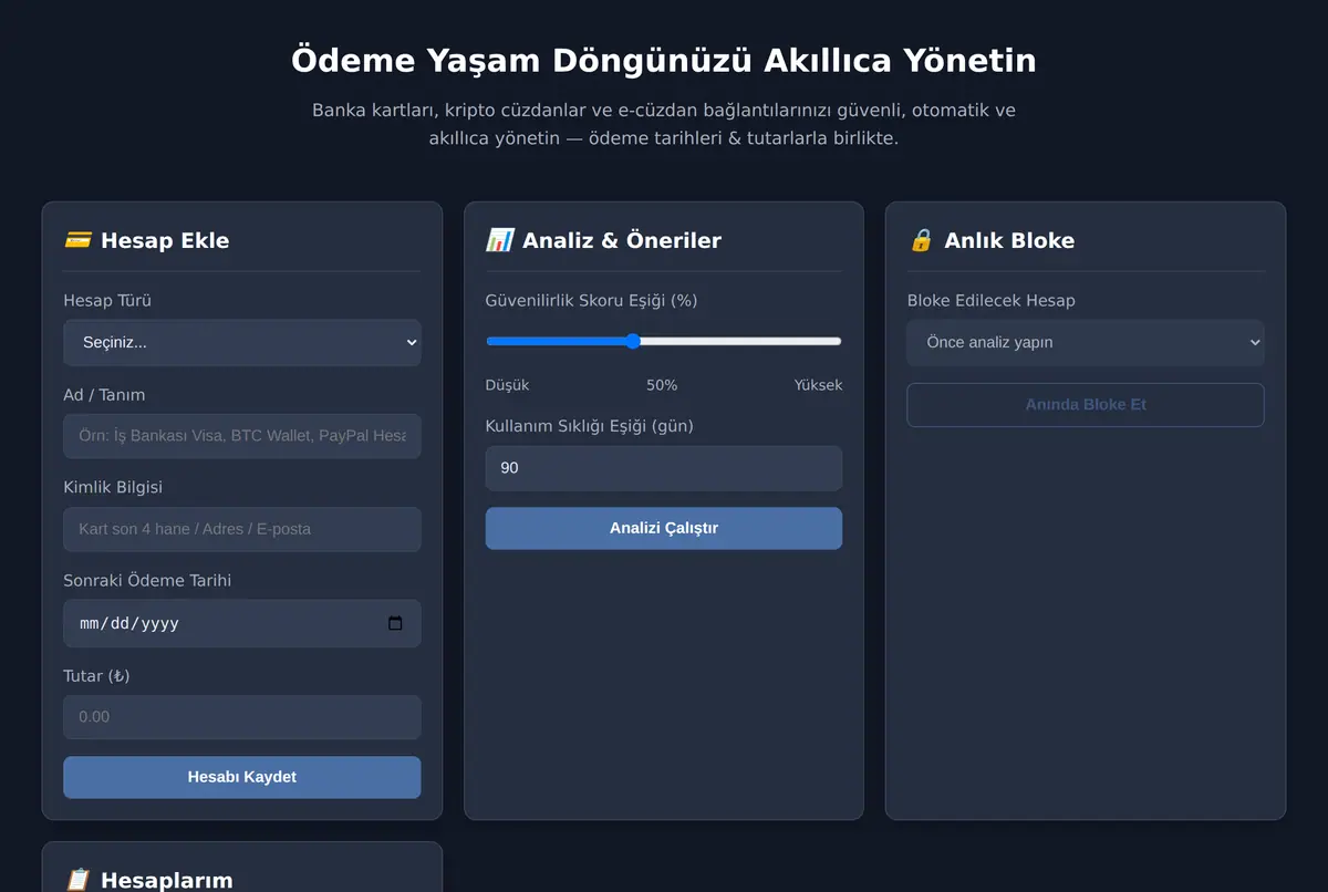 Ödeme Yaşam Döngünüzü Akıllıca Yönetin ekran görüntüsü 2