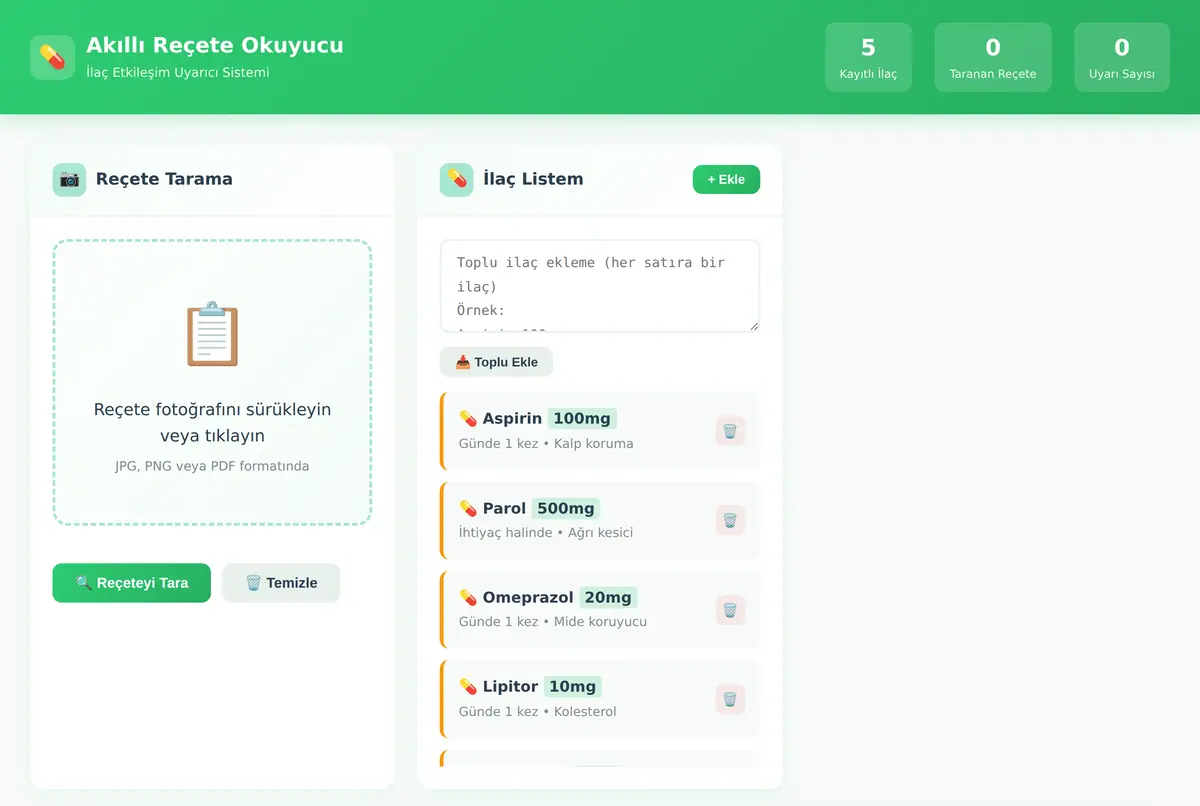 Akıllı Reçete Okuyucu & İlaç Etkileşim Uyarıcı ekran görüntüsü 2