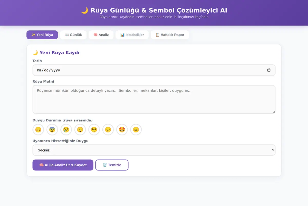 Rüya Günlüğü & Sembol Çözümleyici AI ekran görüntüsü 3