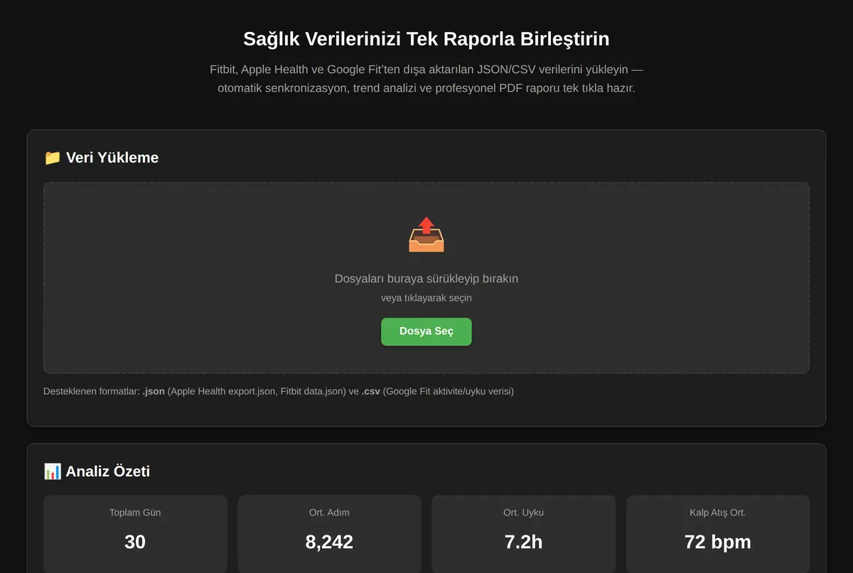 Sağlık Verilerinizi Tek Raporla Birleştirin ekran görüntüsü 2
