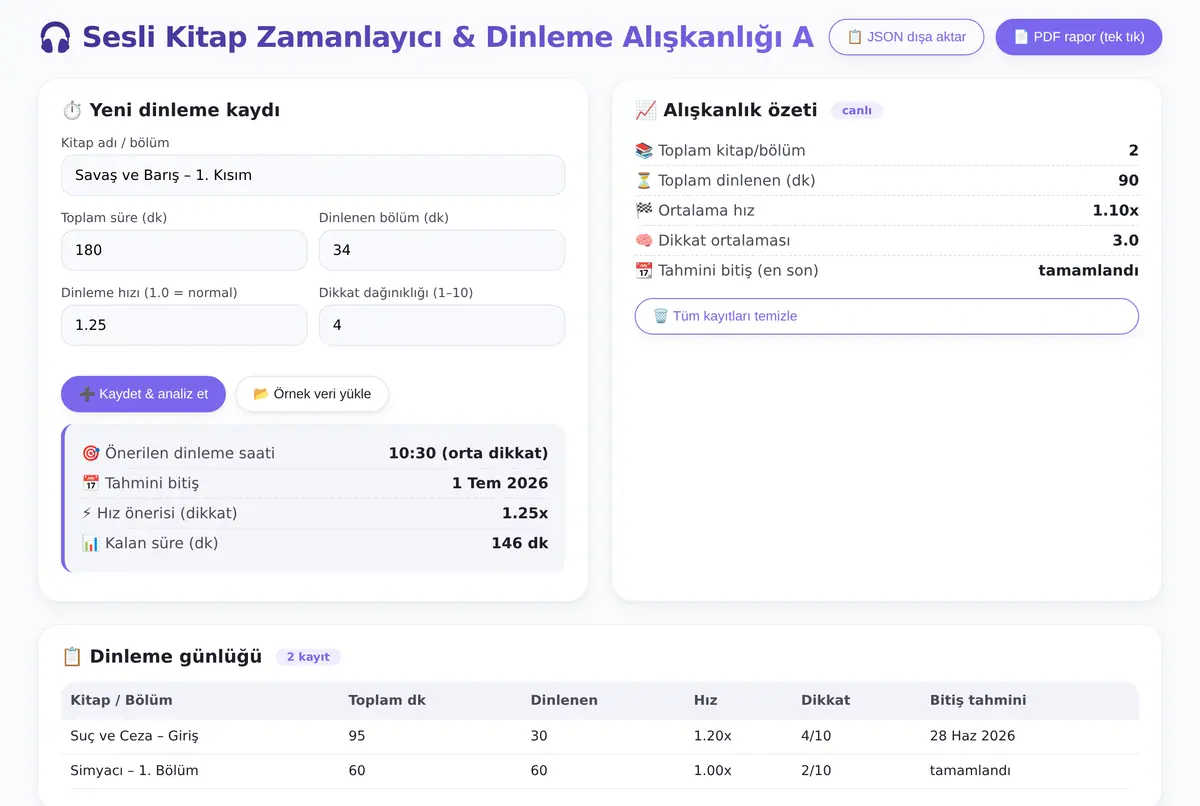 Sesli Kitap Zamanlayıcı & Dinleme Alışkanlığı A ekran görüntüsü 2