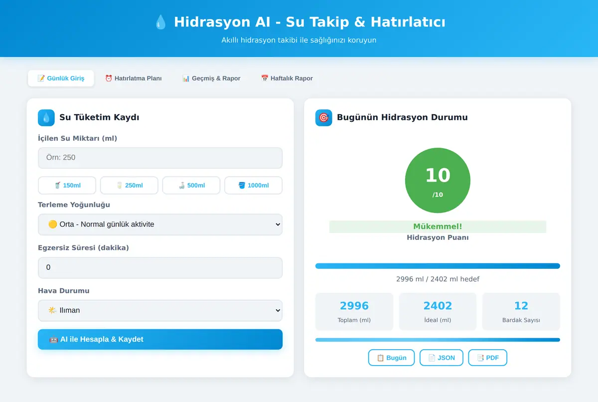 Hidrasyon AI - Su Takip & Hatırlatıcı ekran görüntüsü 3