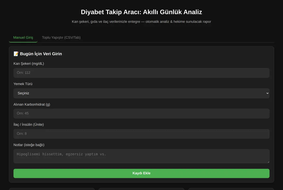 Diyabet Takip Aracı: Akıllı Günlük Analiz ekran görüntüsü 2