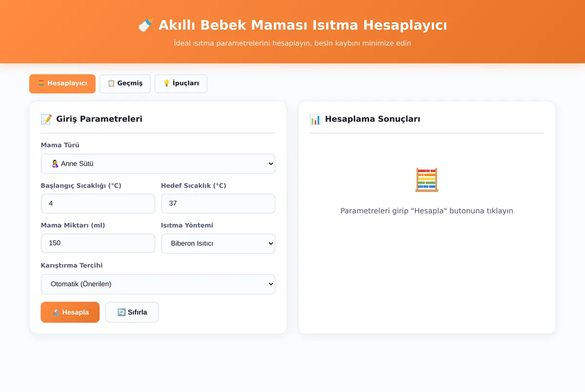 Akıllı Bebek Maması Isıtma Hesaplayıcı ekran görüntüsü 3