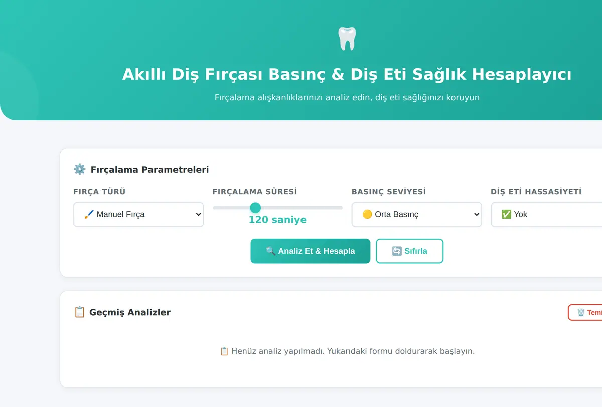 Akıllı Diş Fırçası Basınç & Diş Eti Sağlık Hesaplayıcı ekran görüntüsü