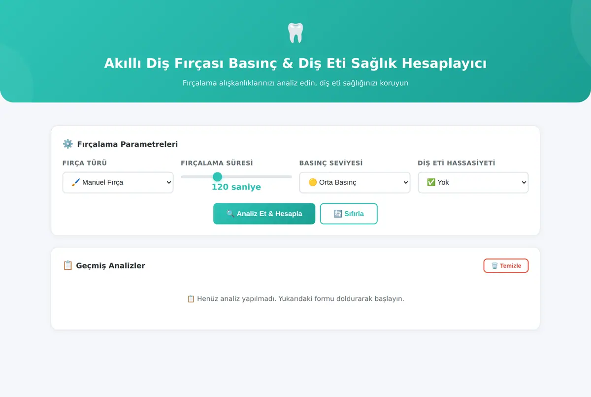 Akıllı Diş Fırçası Basınç & Diş Eti Sağlık Hesaplayıcı ekran görüntüsü 2