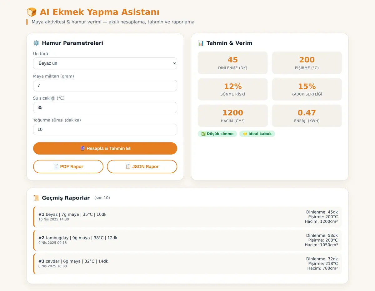 AI Ekmek Yapma Asistanı: Hamur & Maya Verim Hes ekran görüntüsü 3