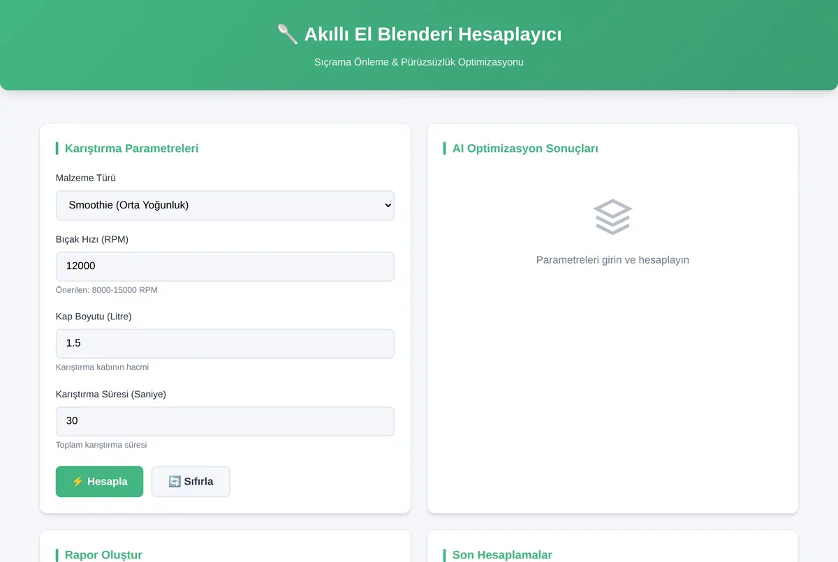 Akıllı El Blenderi Hesaplayıcı - Sıçrama & Pürüzsüzlük ekran görüntüsü 2