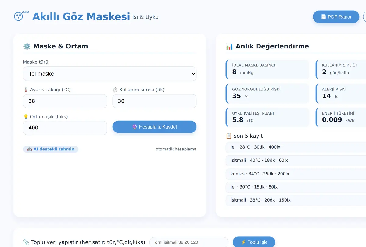 Akıllı Göz Maskesi: Isı Ayarı & Uyku Kalitesi ekran görüntüsü