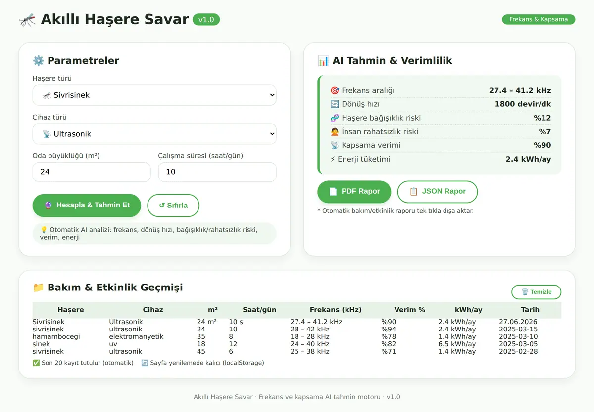 Akıllı Haşere Savar Frekans ve Kapsama Hesaplayıcı ekran görüntüsü 3