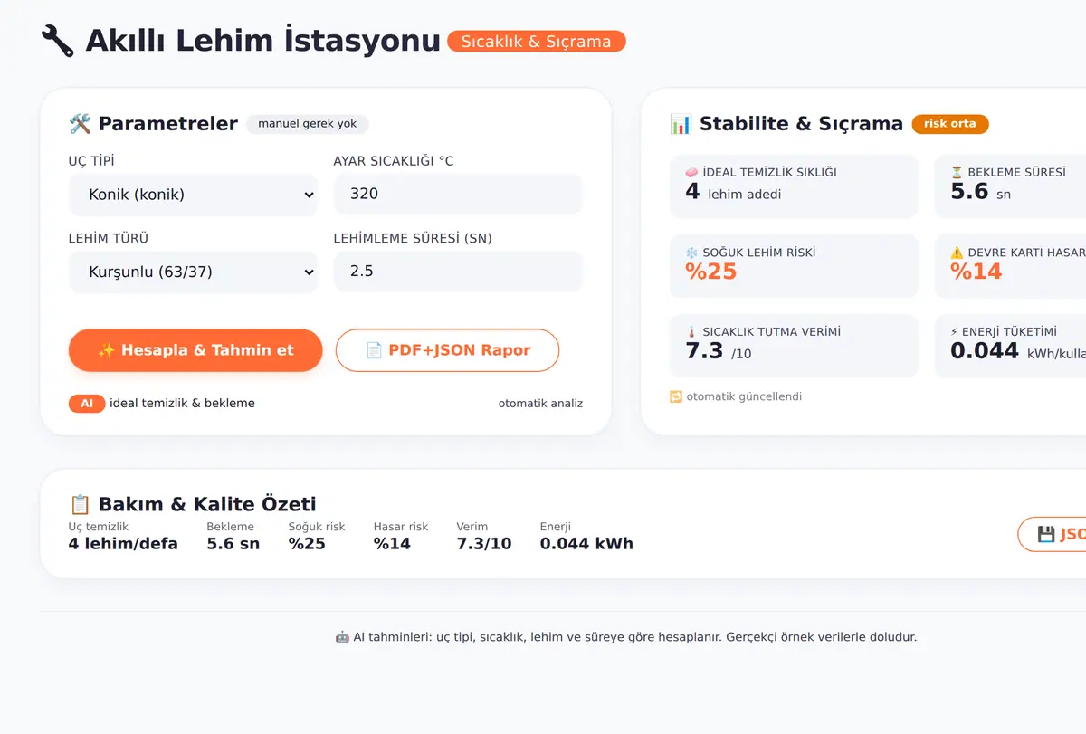 Akıllı Lehim İstasyonu · Sıcaklık & Sıçrama ekran görüntüsü