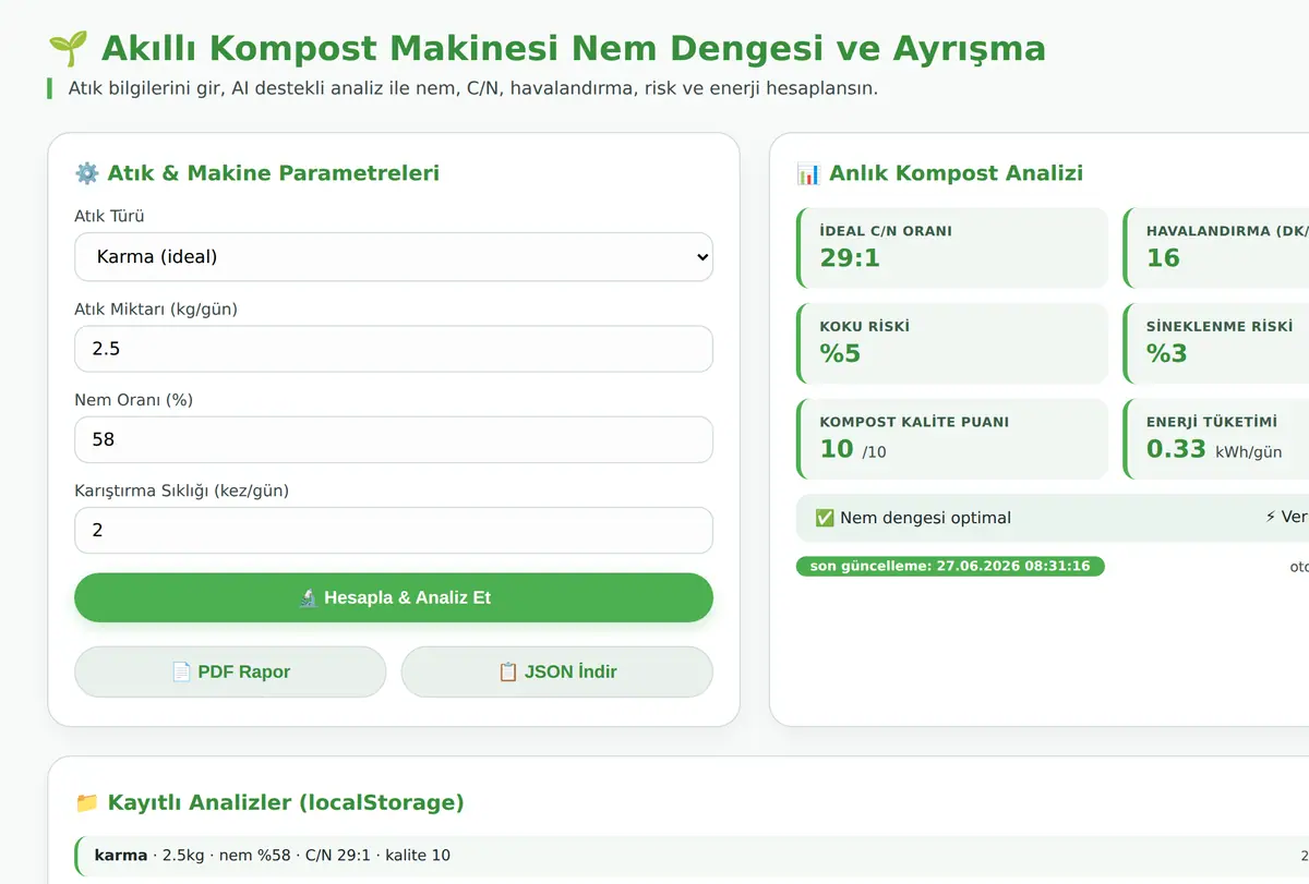 Akıllı Kompost Makinesi Nem Dengesi ve Ayrışma ekran görüntüsü