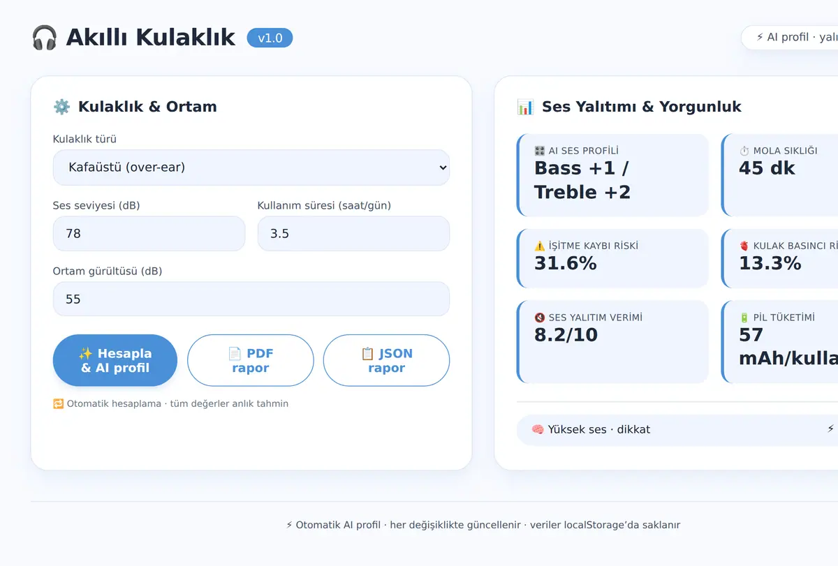 Akıllı Kulaklık Ses Yalıtımı ve Yorgunluk ekran görüntüsü