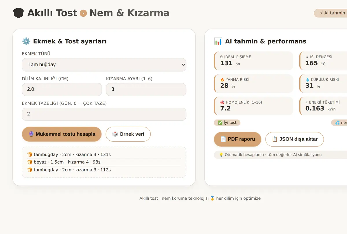 Akıllı Tost Makinesi: Mükemmel Kızarma ve Nem ekran görüntüsü