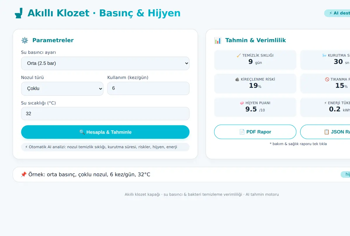 Akıllı Klozet · Basınç & Hijyen ekran görüntüsü