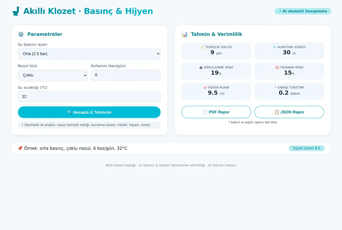 Akıllı Klozet · Basınç & Hijyen ekran görüntüsü 3