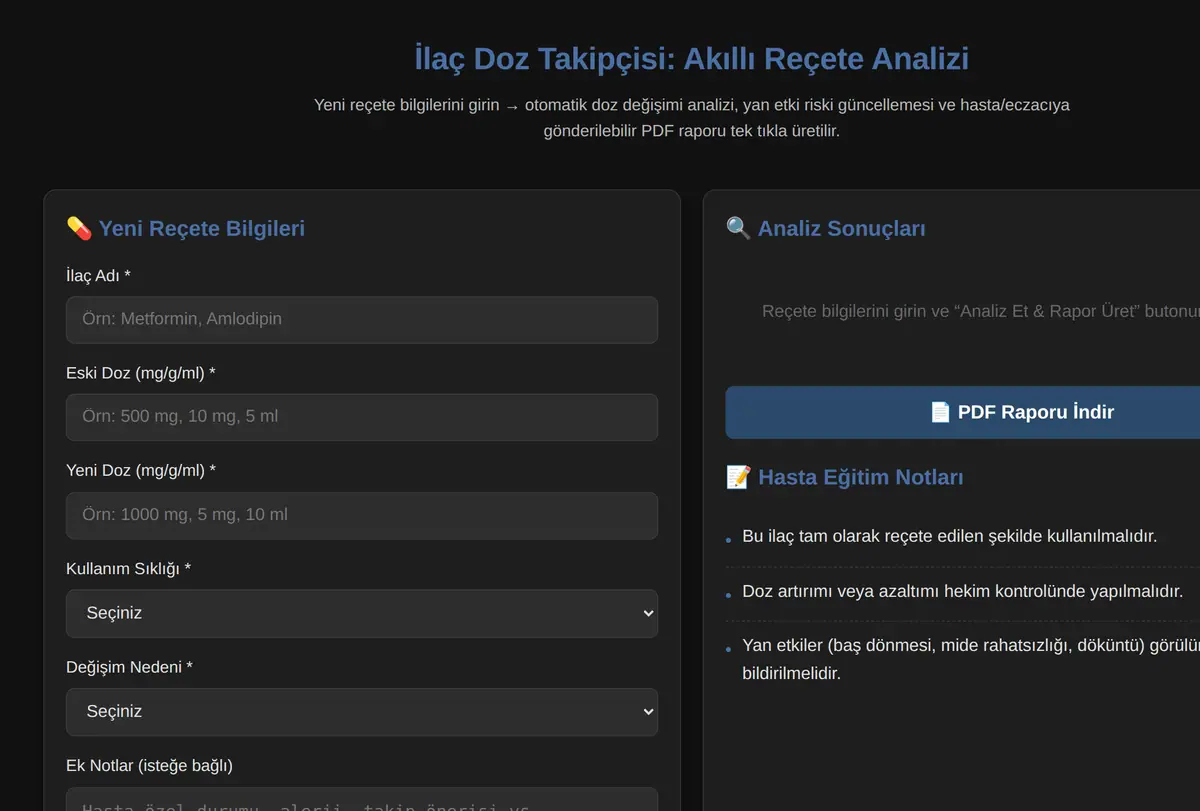 İlaç Doz Takipçisi: Akıllı Reçete Analizi ekran görüntüsü