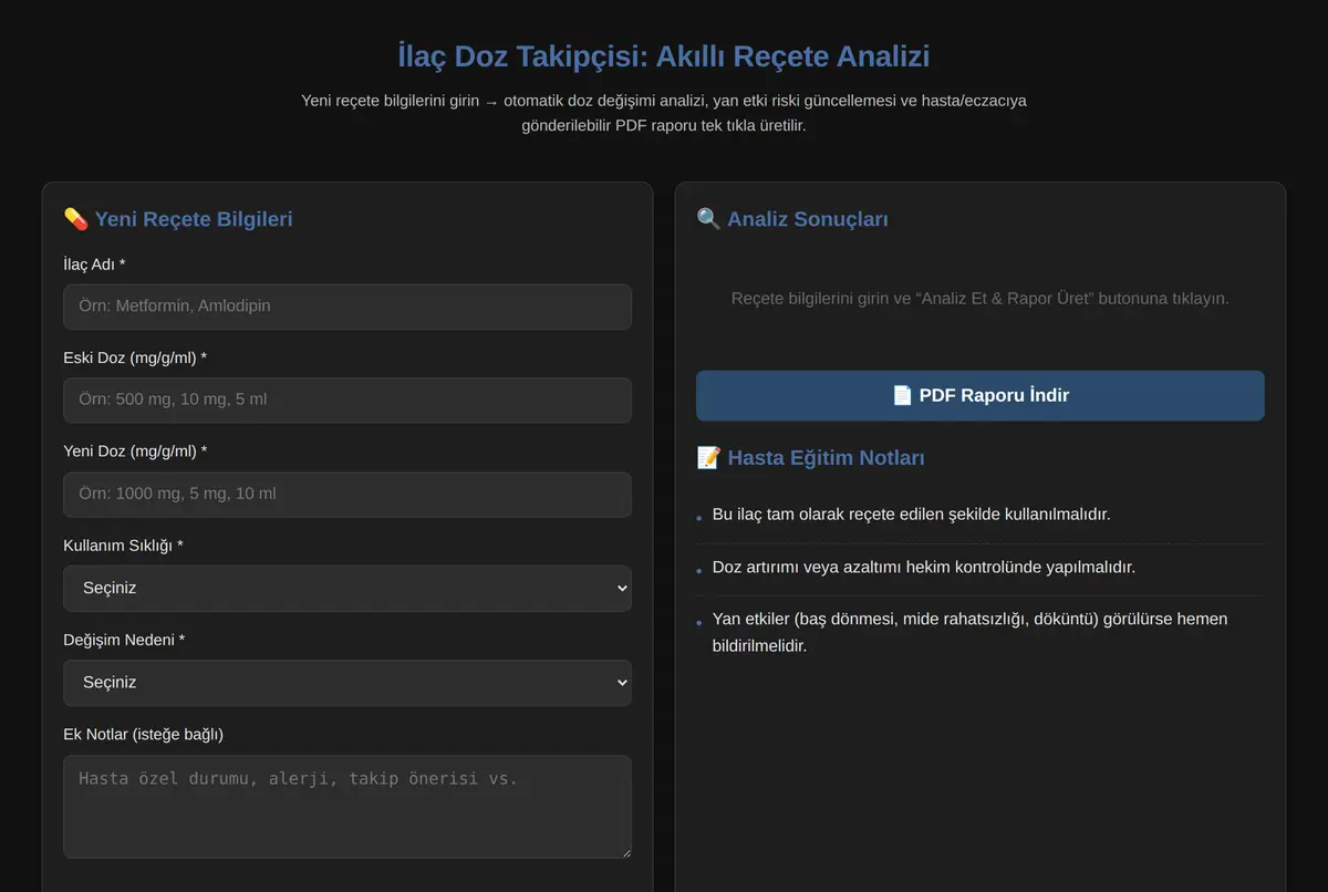 İlaç Doz Takipçisi: Akıllı Reçete Analizi ekran görüntüsü 2