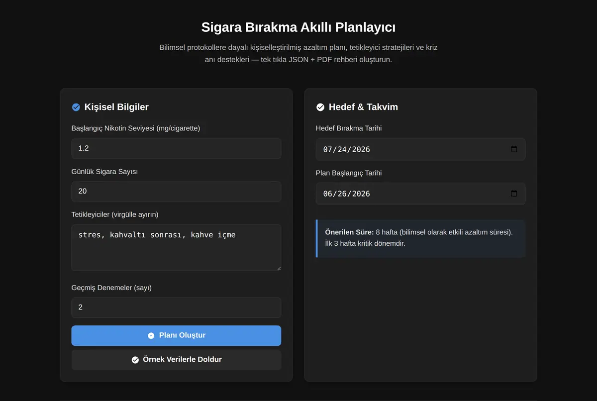 Sigara Bırakma Akıllı Planlayıcı ekran görüntüsü 2