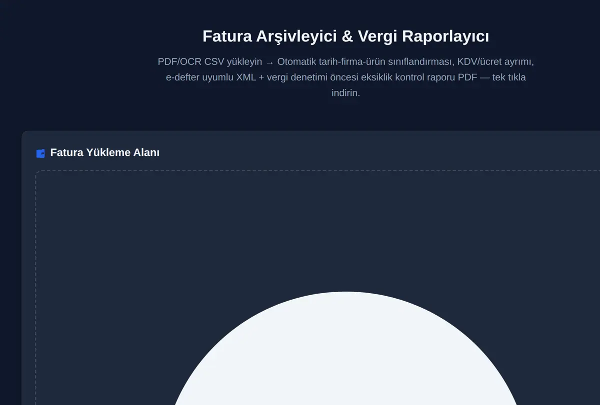 Fatura Arşivleyici & Vergi Raporlayıcı ekran görüntüsü
