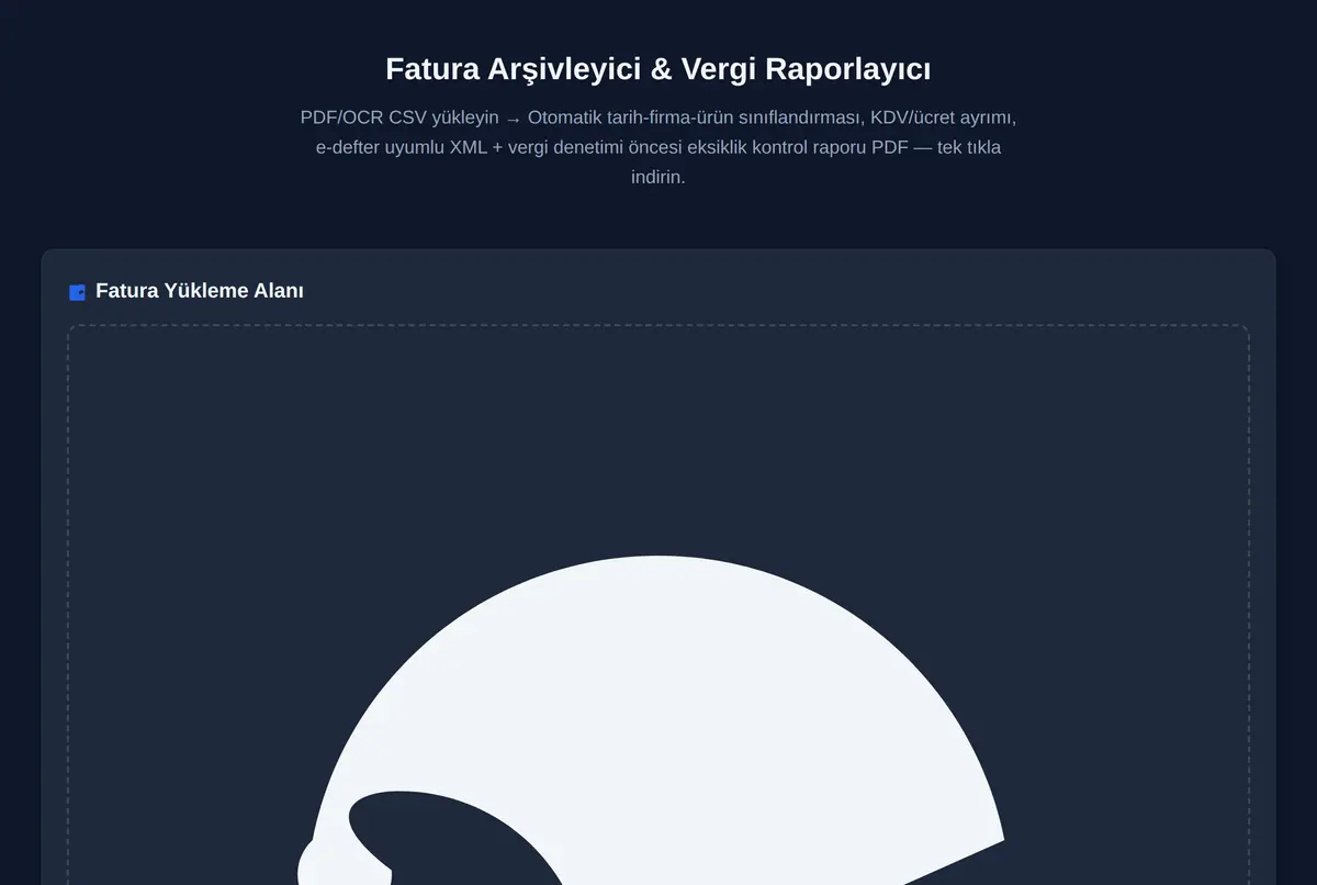 Fatura Arşivleyici & Vergi Raporlayıcı ekran görüntüsü 2