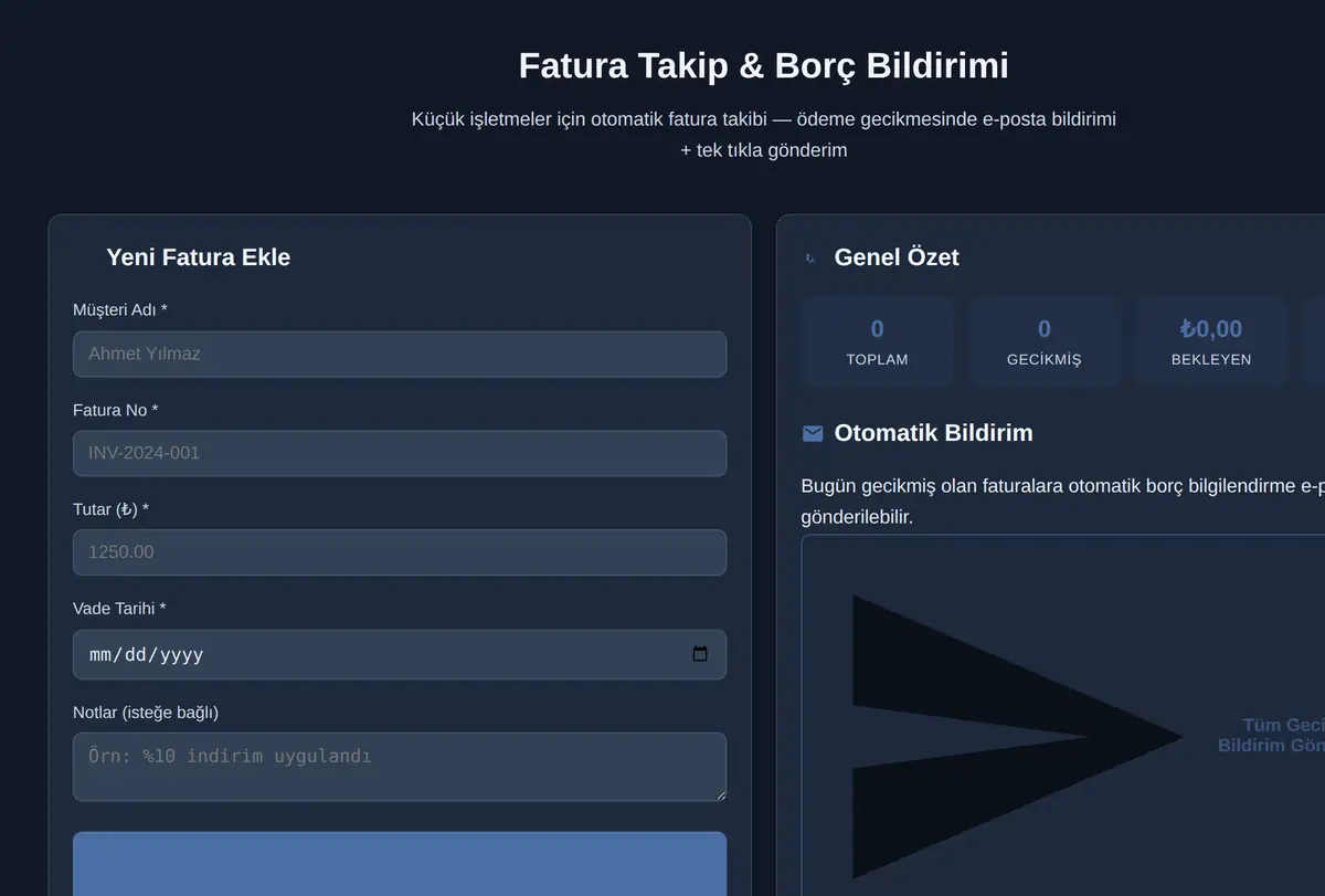 Fatura Takip & Borç Bildirimi ekran görüntüsü