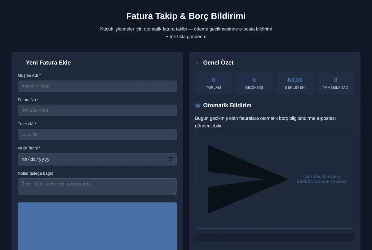 Fatura Takip & Borç Bildirimi ekran görüntüsü 2