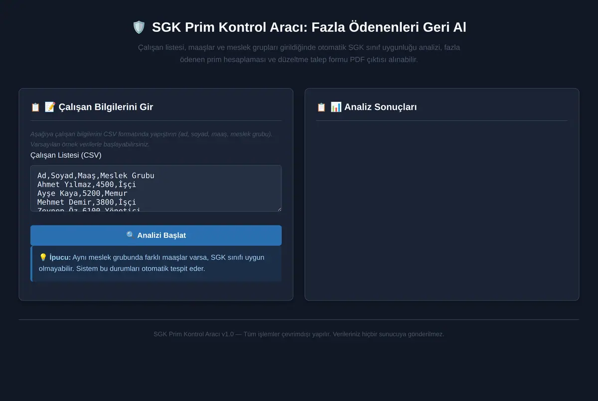 SGK Prim Kontrol Aracı: Fazla Ödenenleri Geri Al ekran görüntüsü 2