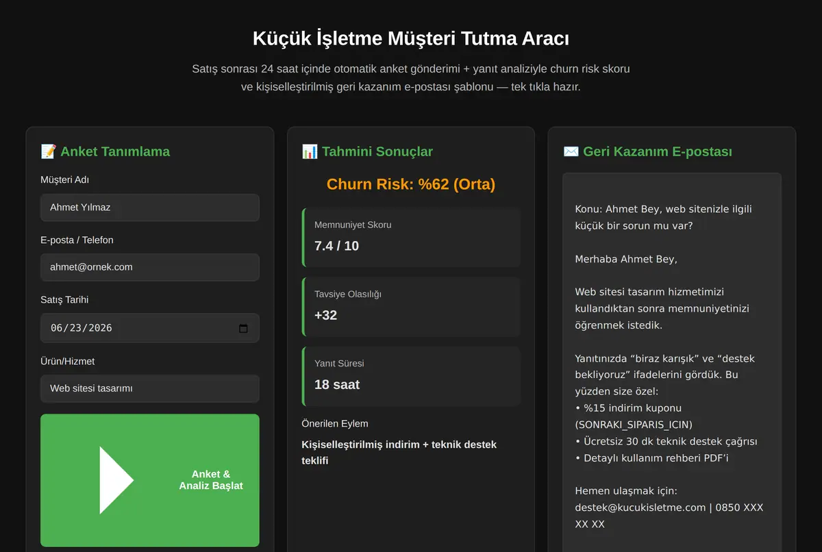 Küçük İşletme Müşteri Tutma Aracı ekran görüntüsü 2